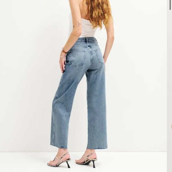 Reformation Val 90s Mid Rise Straight Cropped Jeans Manzanita - Size 29 - Picture 3 of 8